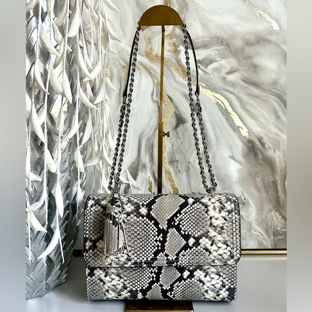 EUC Tory Burch Snake Embossed Convertible Bag
